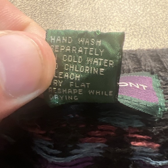 Vintage Sweater Women's Size S Black Diamond Colorful Silk Cotton Cardigan - Picture 4 of 9